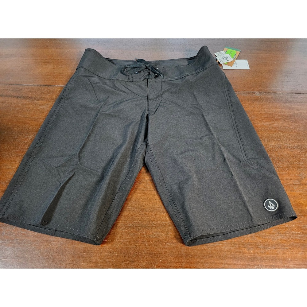 Volcom Simply Solid Boardshorts Womens 1 Black New Recycled Stretch Swim Shorts